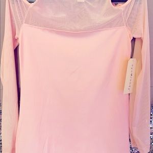 Eye Candy NWT Sm Pink/Mesh Cutout long sleeve shirt